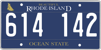 RI license plate 614142
