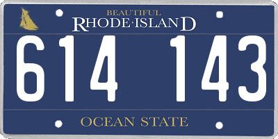 RI license plate 614143
