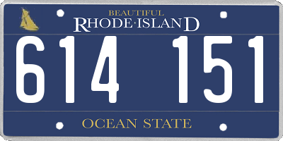 RI license plate 614151