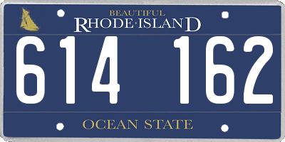 RI license plate 614162