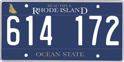 RI license plate 614172