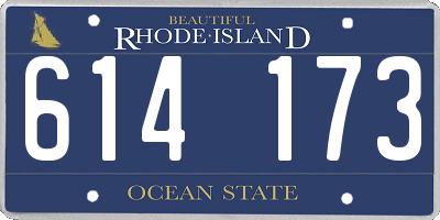RI license plate 614173