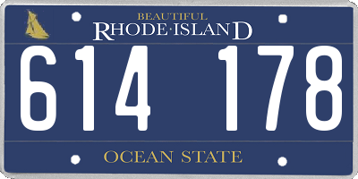 RI license plate 614178