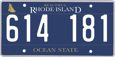 RI license plate 614181