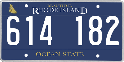 RI license plate 614182