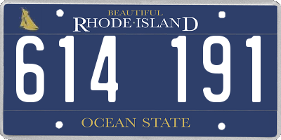 RI license plate 614191