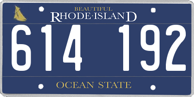 RI license plate 614192