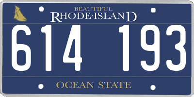 RI license plate 614193