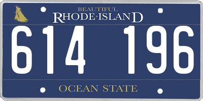 RI license plate 614196