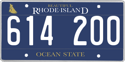 RI license plate 614200
