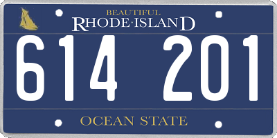 RI license plate 614201