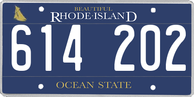 RI license plate 614202