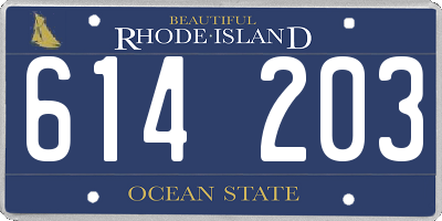 RI license plate 614203