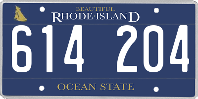RI license plate 614204