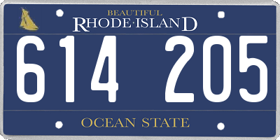 RI license plate 614205