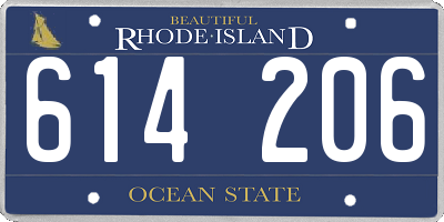RI license plate 614206