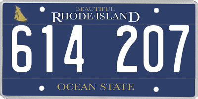 RI license plate 614207