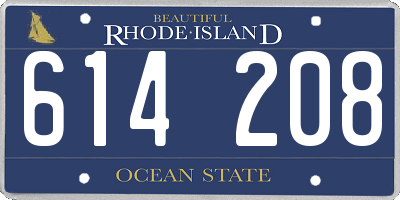 RI license plate 614208