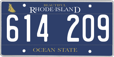 RI license plate 614209