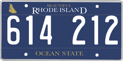 RI license plate 614212