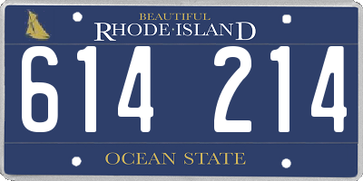 RI license plate 614214