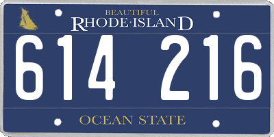 RI license plate 614216