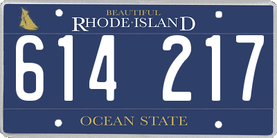 RI license plate 614217