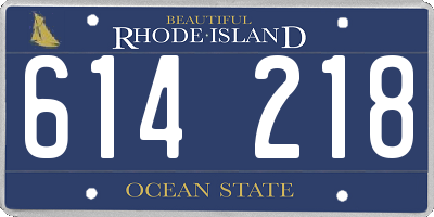 RI license plate 614218