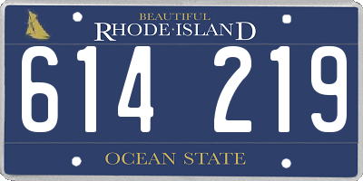 RI license plate 614219
