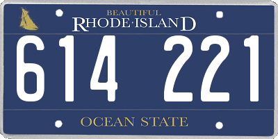 RI license plate 614221
