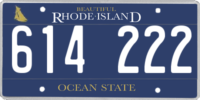 RI license plate 614222