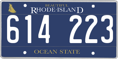 RI license plate 614223