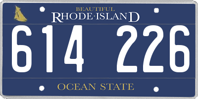 RI license plate 614226