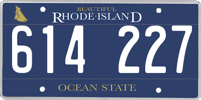 RI license plate 614227