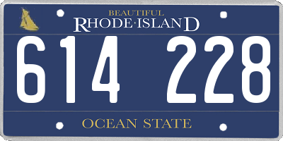 RI license plate 614228
