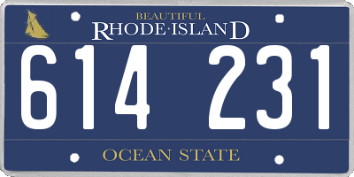 RI license plate 614231