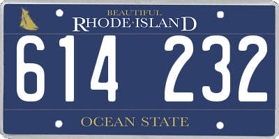 RI license plate 614232