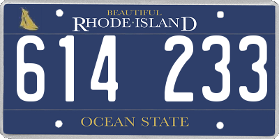 RI license plate 614233