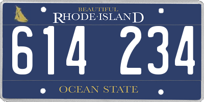 RI license plate 614234