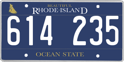RI license plate 614235