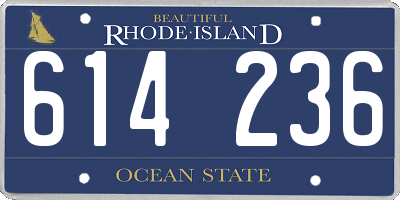RI license plate 614236