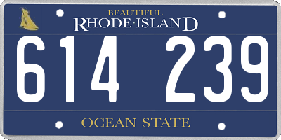 RI license plate 614239