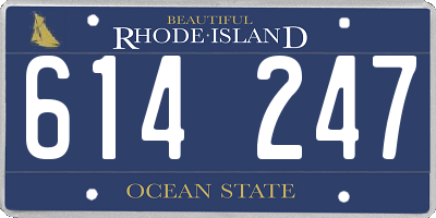 RI license plate 614247