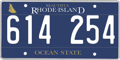 RI license plate 614254