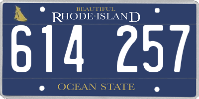 RI license plate 614257