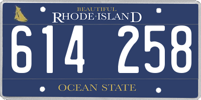 RI license plate 614258