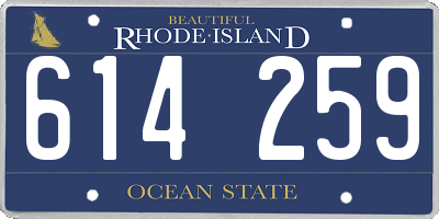 RI license plate 614259