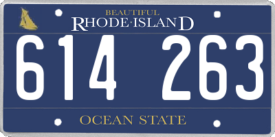 RI license plate 614263