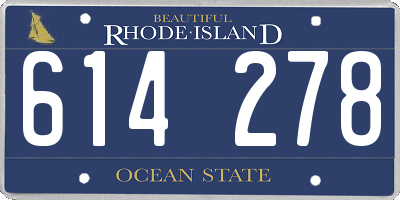 RI license plate 614278