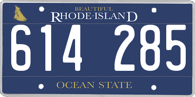 RI license plate 614285